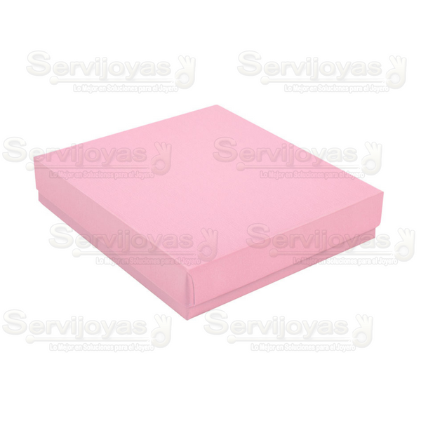 Caja para Collares Lino Rosa Medidas: 15x18.6x3cm 1495.PK