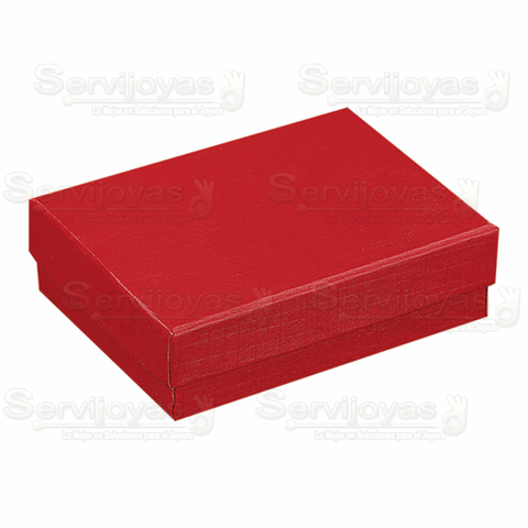 Caja para Aretes Largos y/o Juego Chico Lino Roja 1492.RD