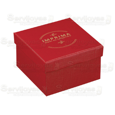Caja Cuadrada Alta para Brazalete o Reloj Lino Roja 1496.RD