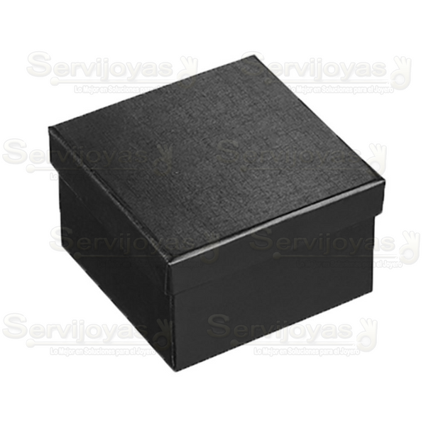 Caja Cuadrada Alta para Brazalete o Reloj Lino Negra Medidas: 8.5x8.5x5.5cm 1496.BK