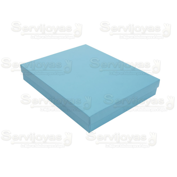 Cajas para Collares Extra Grandes Lino Azul Claro Medidas: 22.2x16.8x4cm 1497.LB