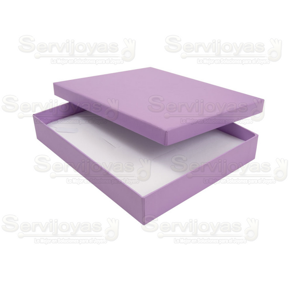 Cajas para Collares Extra Grandes Lino Violeta Medidas: 22.2x16.8x4cm 1497.VT