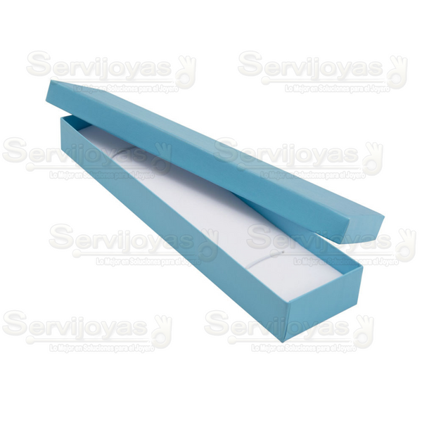 Caja para Pulseras Lino Azul Claro Medidas: 22x5x2.5 1494.LB