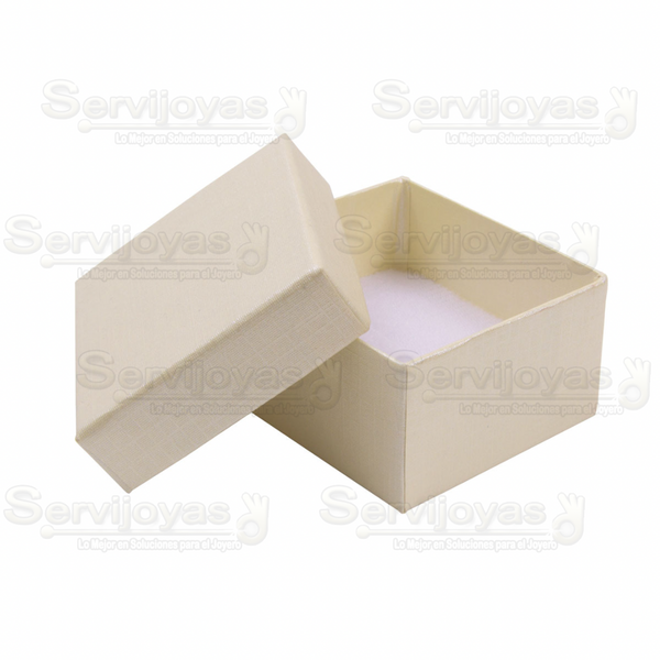 Caja Chica para Anillos y/o Aretes Lino Crema Medidas: 5.8x5x3cm 1491.CR
