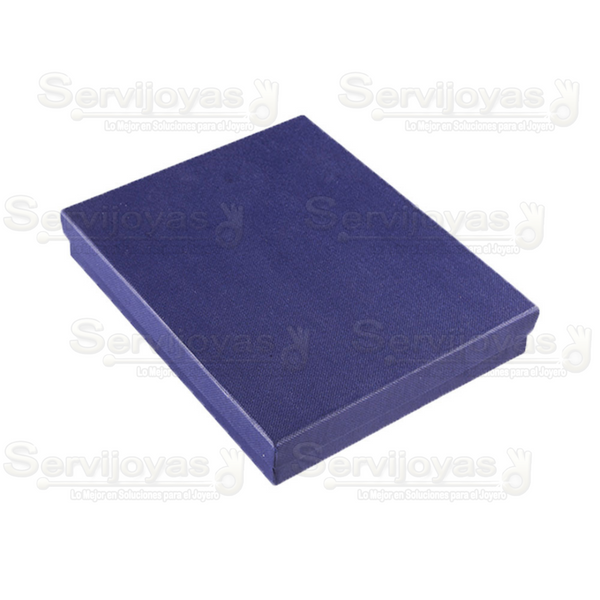 Caja de Collares, Anillo y Aretes Multicolor Azul Navy Medidas: 15x18.5x3cm 1485.NB