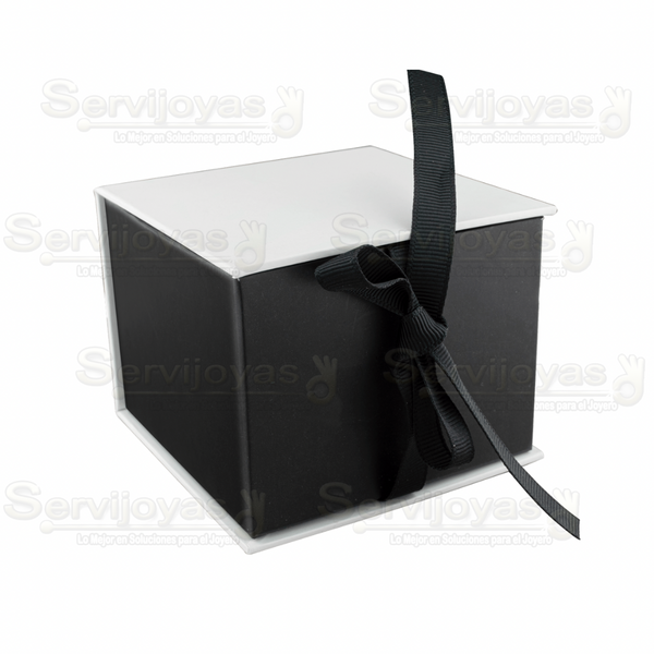 CAJA MURANO RELOJ BLANCO/NEGRO: 8.5x8.5x7cm 1434.WH/BK