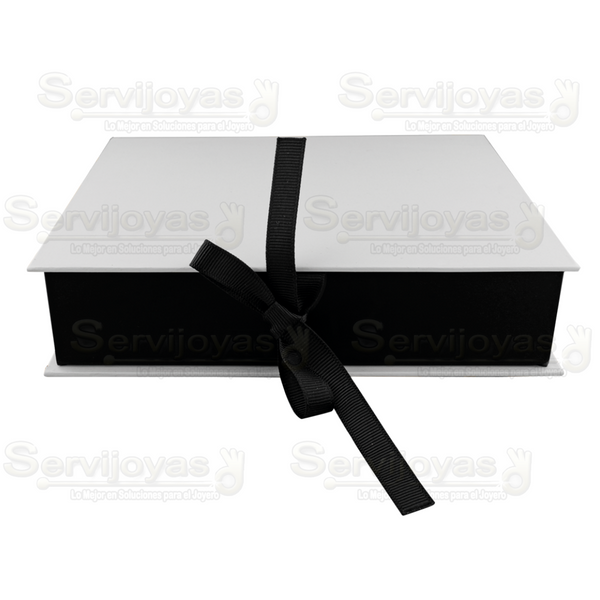 CAJA MURANO GRANDE BLANCO/NEGRO Medidas: 17.5x14.5.5x4cm 1436.WH/BK