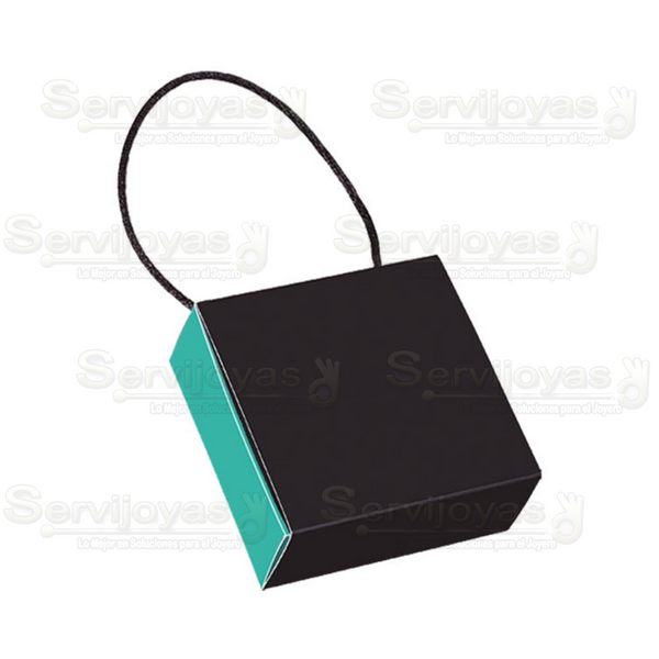 Caja Paris Chica Negro con Aqua Medidas: 6x6x3cm 1180.AQ