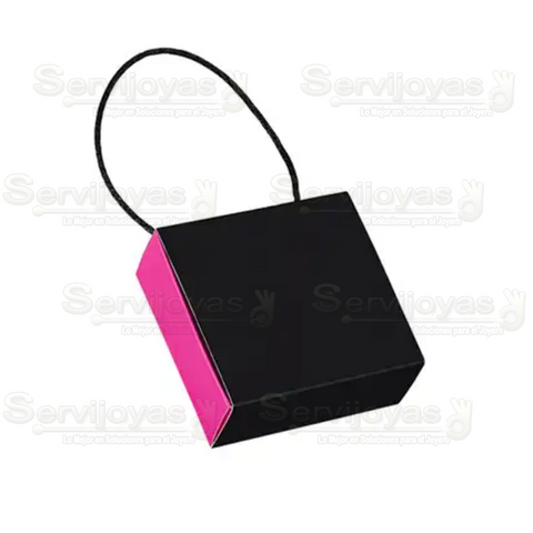 Caja Paris Chica Negro con Rosa 1180.PK
