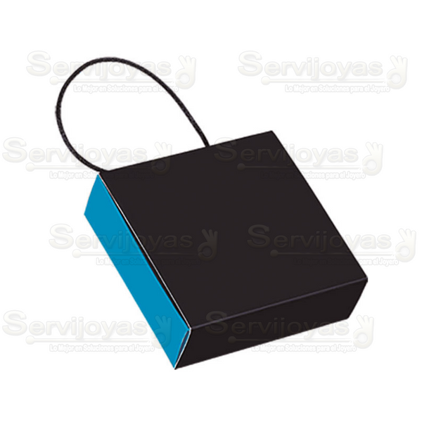 Caja Paris Mediana Negro con Azul Medidas: 9x9x3cm 1181.BL