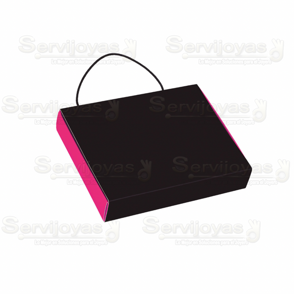 Caja Paris Grande Negro con Rosa Medidas: 16.5x13x3cm 1182.PK