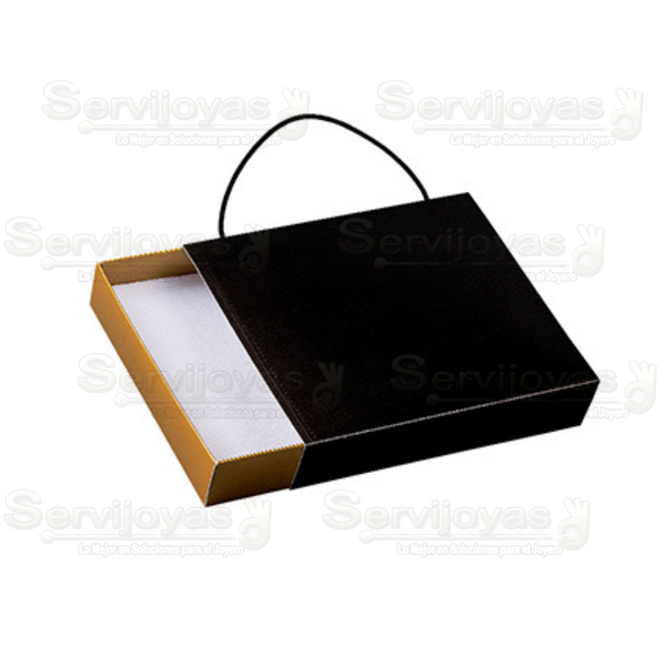 Caja Paris Grande Negro con Dorado Medidas: 16.5x13x3cm 1182.GD