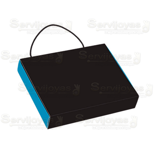 Caja París Grande Negro con Azul Medidas: 16.5x13x3cm 1182.BL
