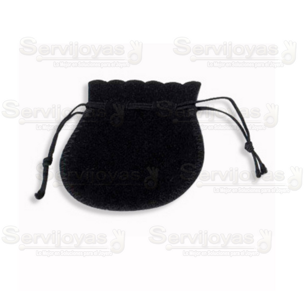 Bolsa de Velour Grande Ovalada Negra Medidas: 10.5x10cm 2440.BK