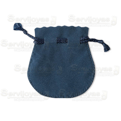 Bolsa de Velour Grande Ovalada Azul 2440.BL