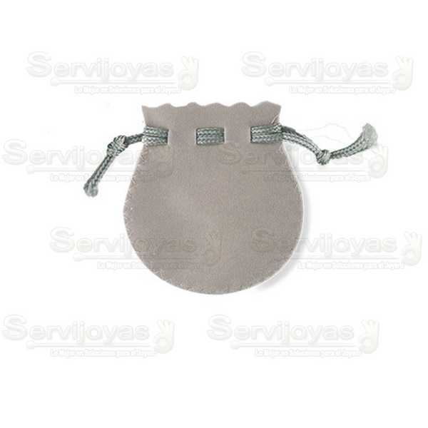 Bolsa de Velour Grande Ovalada Gris Medidas: 10.5x10cm 2440.GY