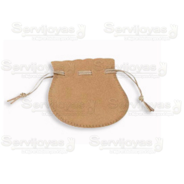 Bolsa de Velour Grande Ovalada Beige Medidas: 10.5x10cm 2440.BG