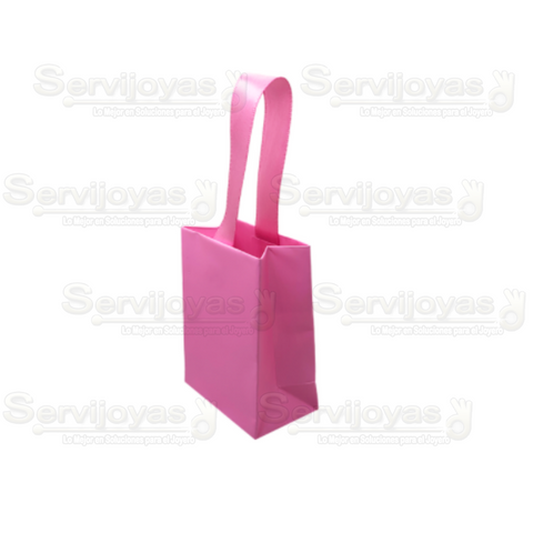 Bolsa De Papel Mate Mini Con Listón Rosa (paq.10pzas) 2810.PK