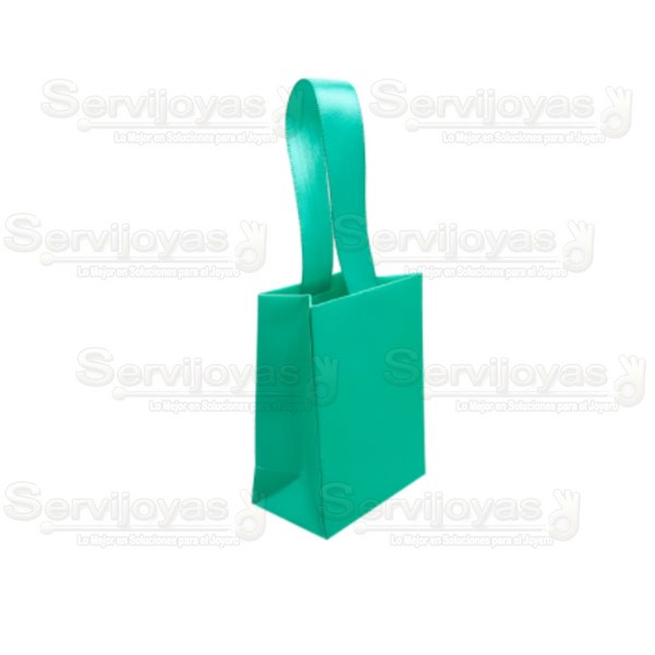Bolsa De Papel Mate Mini Con Listón Aqua Medidas: 6x3.5x8cm 2810.AQ