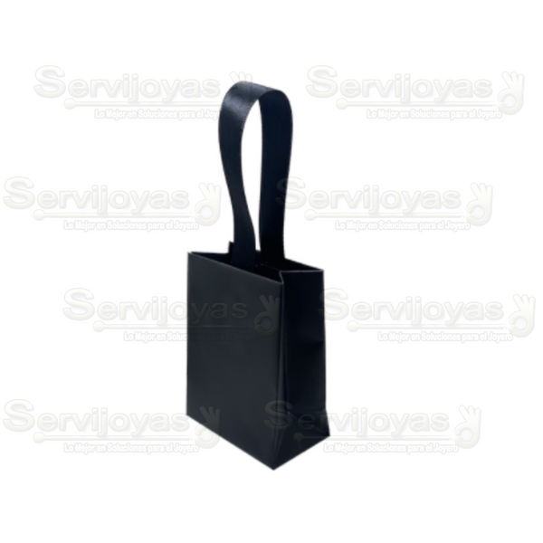 Bolsa De Papel Mate Mini Con Listón Negro Medidas: 6x3.5x8cm 2810.BK