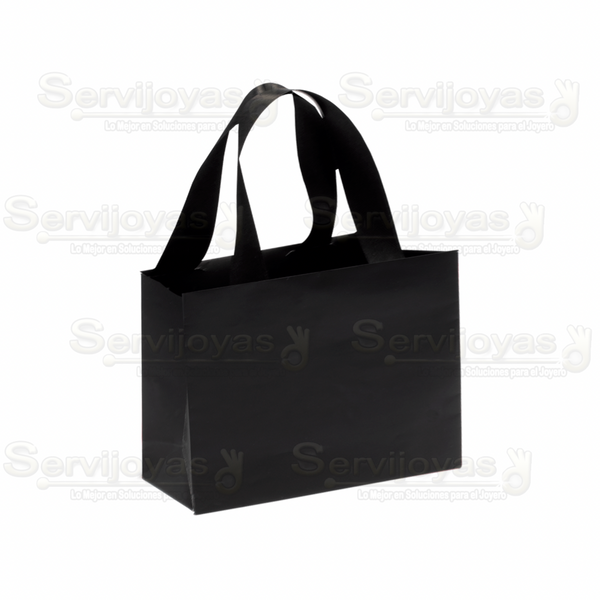 Bolsa De Papel Mate Chica Con Listón Negro Medidas: 12x5x9cm 2811.BK