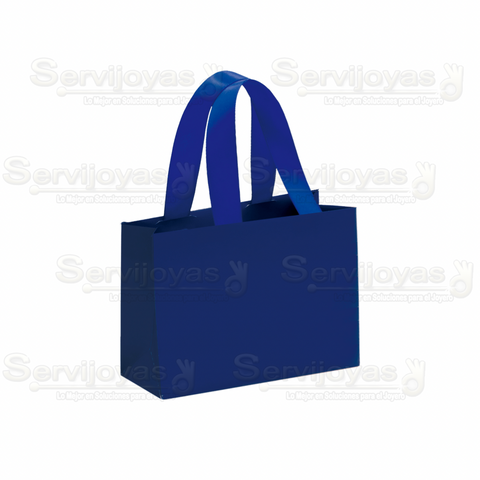 Bolsa De Papel Mate Chica Con Listón Azul (paq. 10pzas) 2811.BL