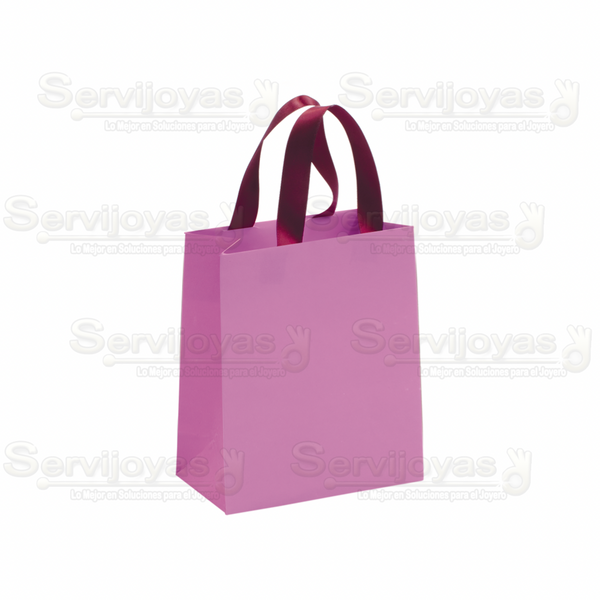 Bolsa De Papel Mate Grande Con Listón Lila Medidas: 18x9.5x22.5cm 2814.VT