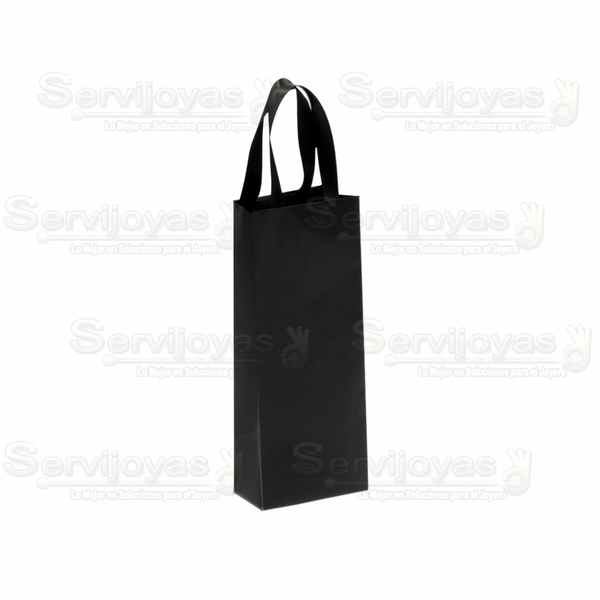 Bolsa De Papel Mate Alargada Con Listón Negro Medidas: 9x5x23cm 2813.BK