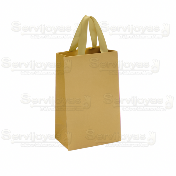 Bolsa De Papel Mate Extra Grande Con Listón Dorado Medidas: 21x13x33.5cm 2815.GD