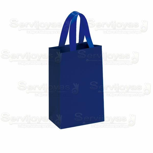 Bolsa De Papel Mate Extra Grande Con Listón Azul Medidas: 21x13x33.5cm 2815.BL