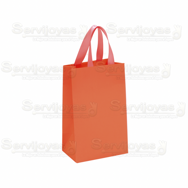 Bolsa De Papel Mate Extra Grande Con Listón Coral Medidas: 21x13x33.5cm 2815.CO