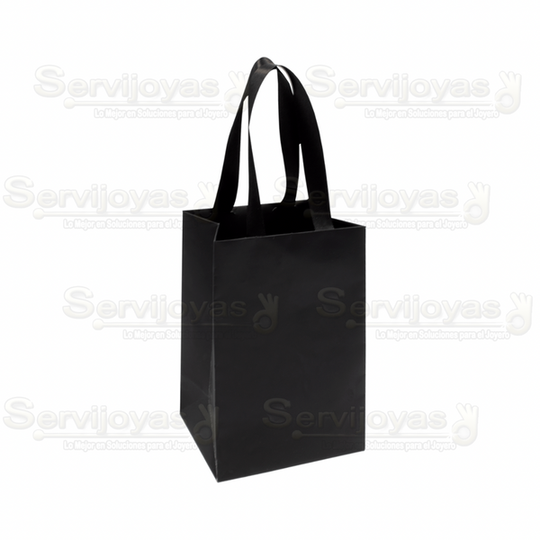 Bolsa De Papel Mate Extra Grande Con Listón Negro Medidas: 21x13x33.5cm 2815.BK