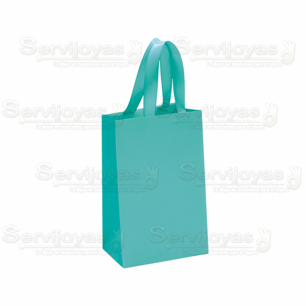 Bolsa De Papel Mate Extra Grande Con Listón Aqua Medidas: 21x13x33.5cm 2815.AQ