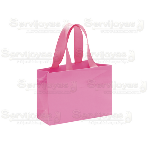 Bolsa De Papel Brillante Chica Con Listón Rosa (paq. 10pzas) 2911.PK