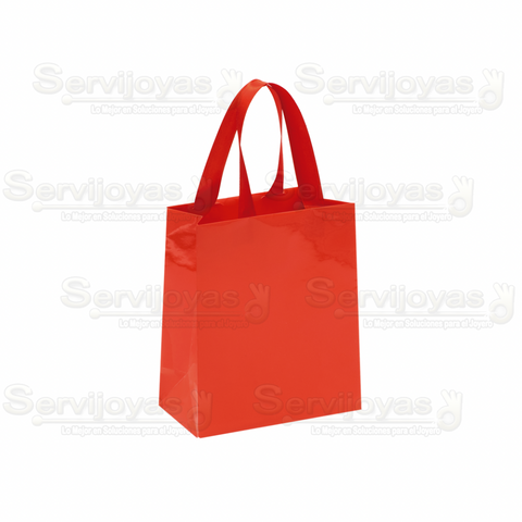 Bolsa De Papel Brillante Grande Con Listón Rojo (paq. 10pzas) 2914.RD