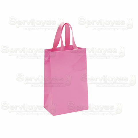 Bolsa De Papel Brillante Extra Grande Con Listón Rosa (paq. 10pzas) 2915.PK