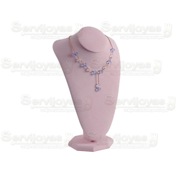 Exhibidor Candy Rosa Cuello Alto Curvo para Collar Medidas: 20x12x35cm 6932