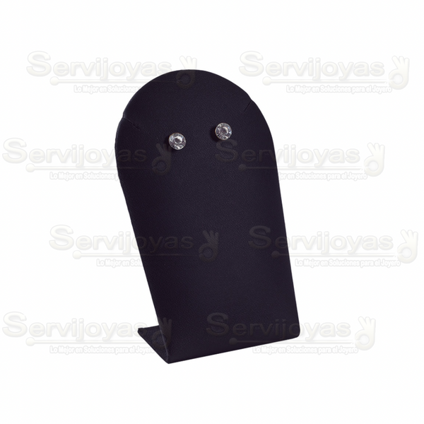Exhibidor Imitación Piel Negro para Aretes y Cadena con Dije Medidas: 6.4x4x9.5cm 5802.BK