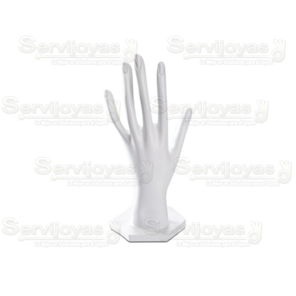 Exhibidor Resina Blanco Mano Corta Medidas: 11x22x11cm 305RB