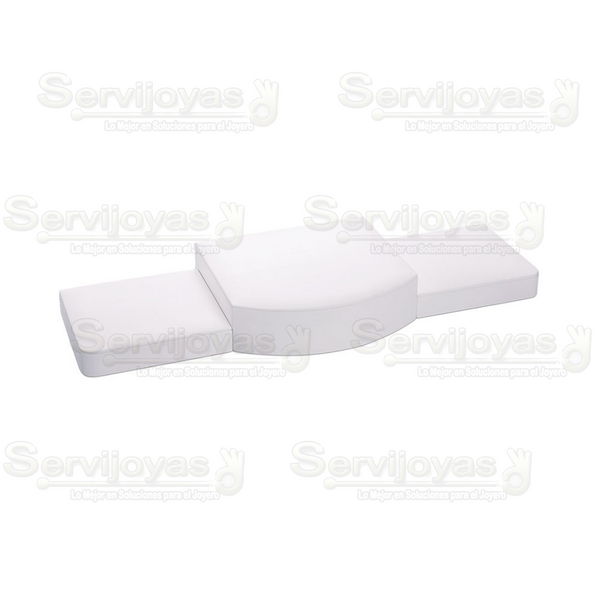 Exhibidor Imitación Piel Blanco Base Central Medidas: 30x27x8.5cm 5977.WH