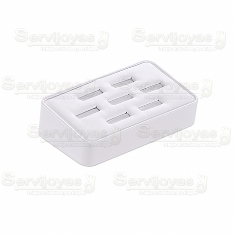 Charola para 7 Anillos Vinipiel Blanca 5939.WH