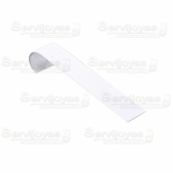 Exhibidor Imitación Piel Blanco Rampa para Broqueles Medidas: 3.8x20.5x3cm 5913.WH