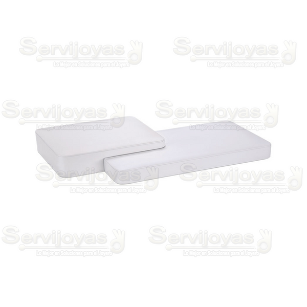 Exhibidor Imitación Piel Blanco Juego de 2 Módulos Medidas: 30.1x25.1x8.2cm 5972.WH