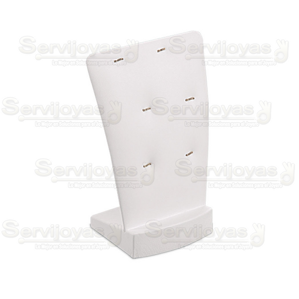 Exhibidor Imitación Piel Blanco 6 Dijes Medidas: 9.8x6.3x14.4cm 6006.WH