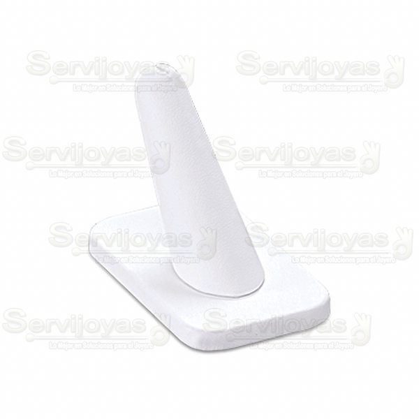 Exhibidor Imitación Piel Blanco Dedo Sencillo para Anillo Medidas: 4.1x6.8x4cm 5946.WH
