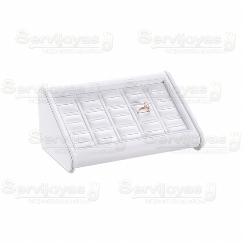 Base Inclinada para 15 Anillos Vinipiel Blanco 5951.WH