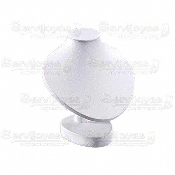 Exhibidor Imitación Piel Blanco Cuello Mini para Collar Medidas: 10.8x9.5x12cm 5924.WH