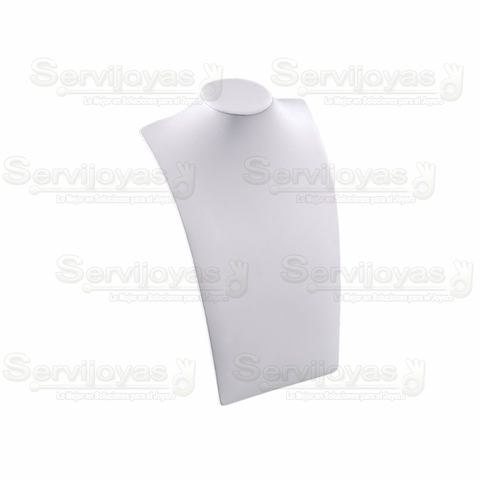 EXHIBIDOR IMITACIÓN PIEL CUELLO ELEGANTE GRANDE PARA COLLAR - BLANCO 5988.WH