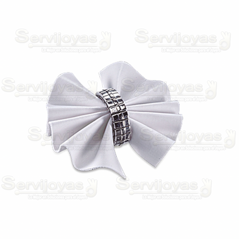 Exhibidor Imit Piel Abanico Para Anillo paq 10 pzs Blanco 5933.WH