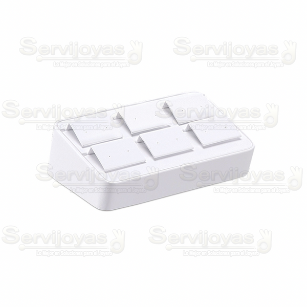 Exhibidor Imitación Piel Blanco para 5 Aros Rígidos Medidas: 8.5x17.6x4cm 5904.WH